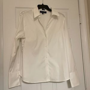 Bright White Crisp Button Down No Iron Blouse by Jones New York - Size 16